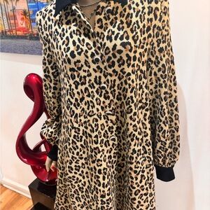 St John animal print tiger cheetah coat wool long jacket topper 12 Large embelli